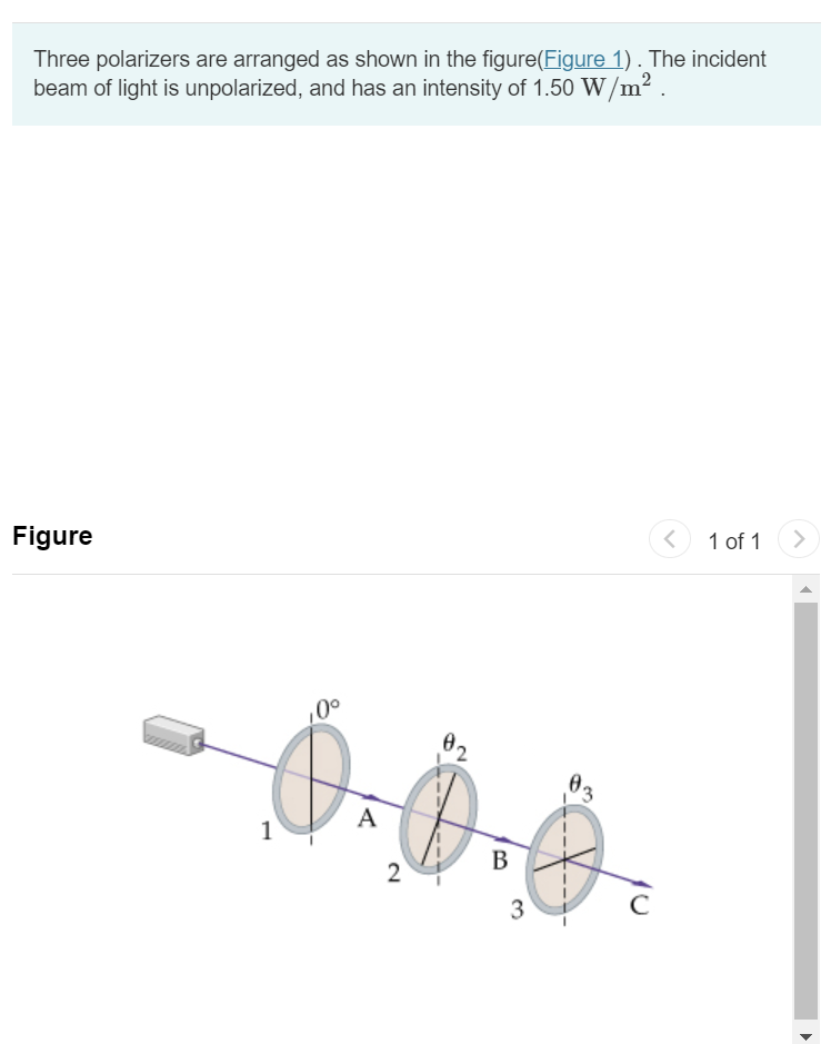 [Solved]: Three Polarizers Are Arranged As Shown In The Fig