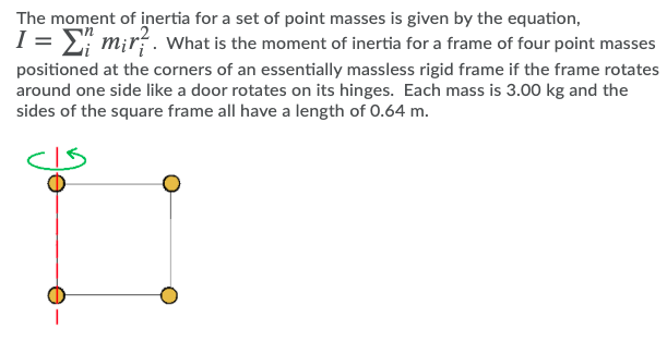 Solved The moment of inertia for a set of point masses is | Chegg.com
