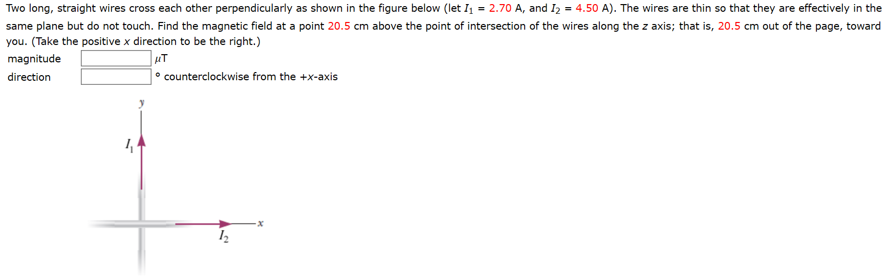 Solved Two long, straight wires cross each other | Chegg.com