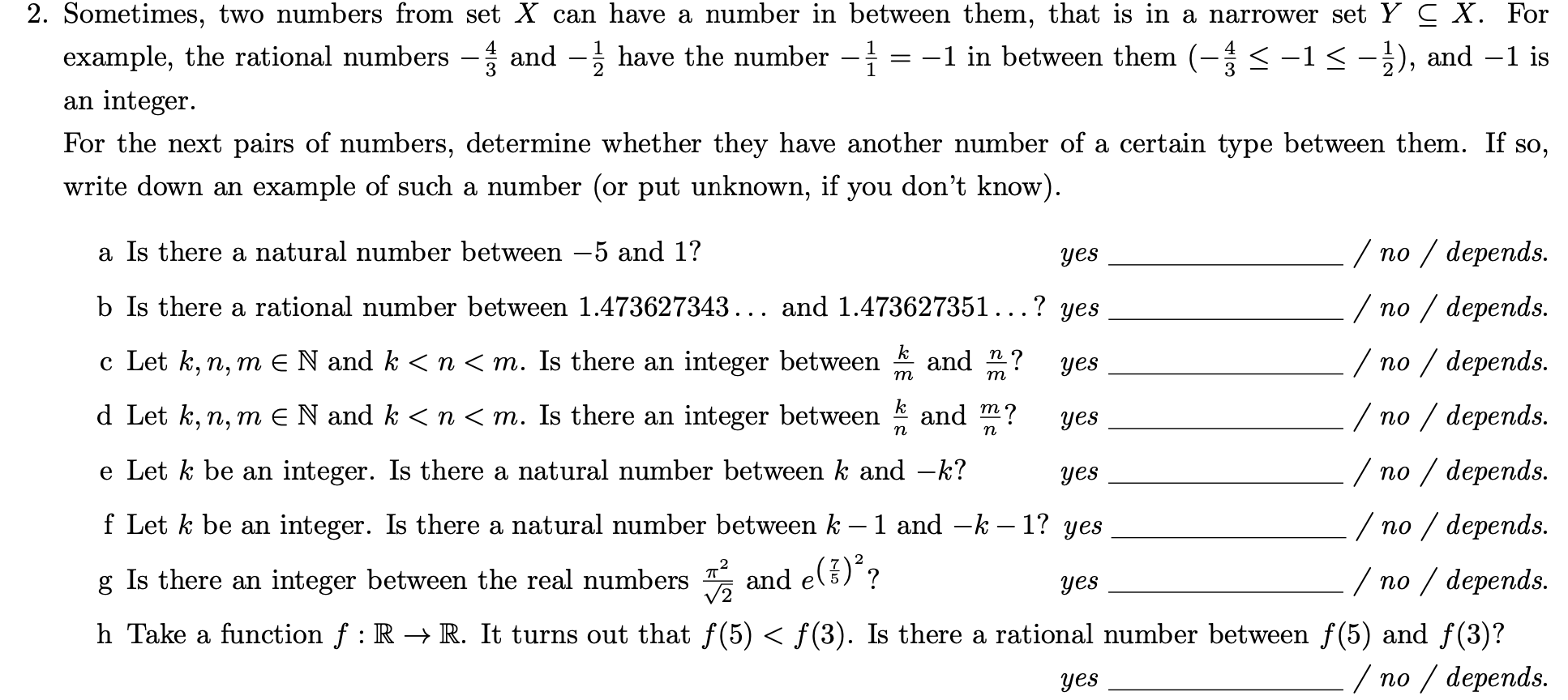 Solved 2 Sometimes Two Numbers From Set X Can Have A Nu Chegg Com