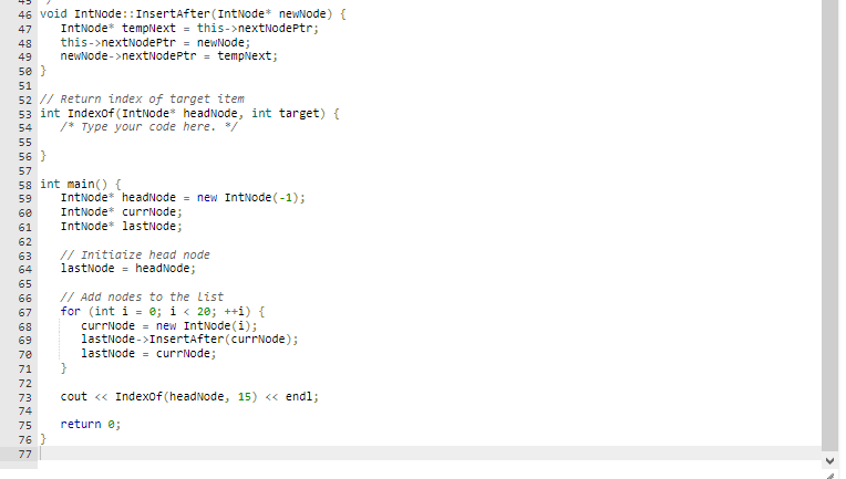 Solved Given The Intnode Class, Define The Indexof 0 