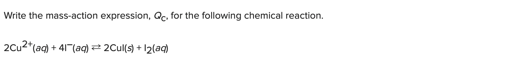 mass action expression qc