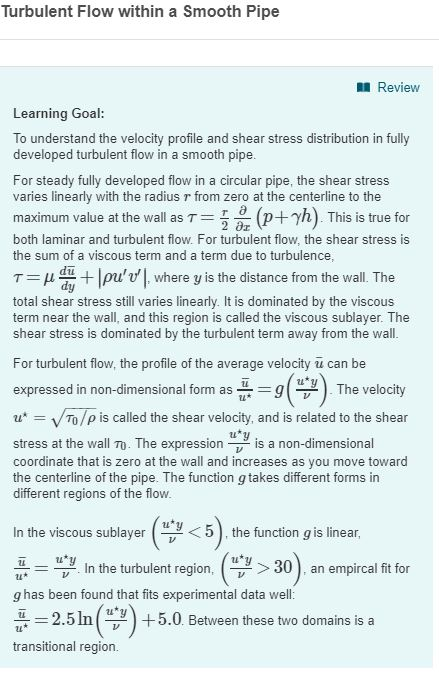 Solved Part A Wall shear stress oa What is Water flows in a | Chegg.com