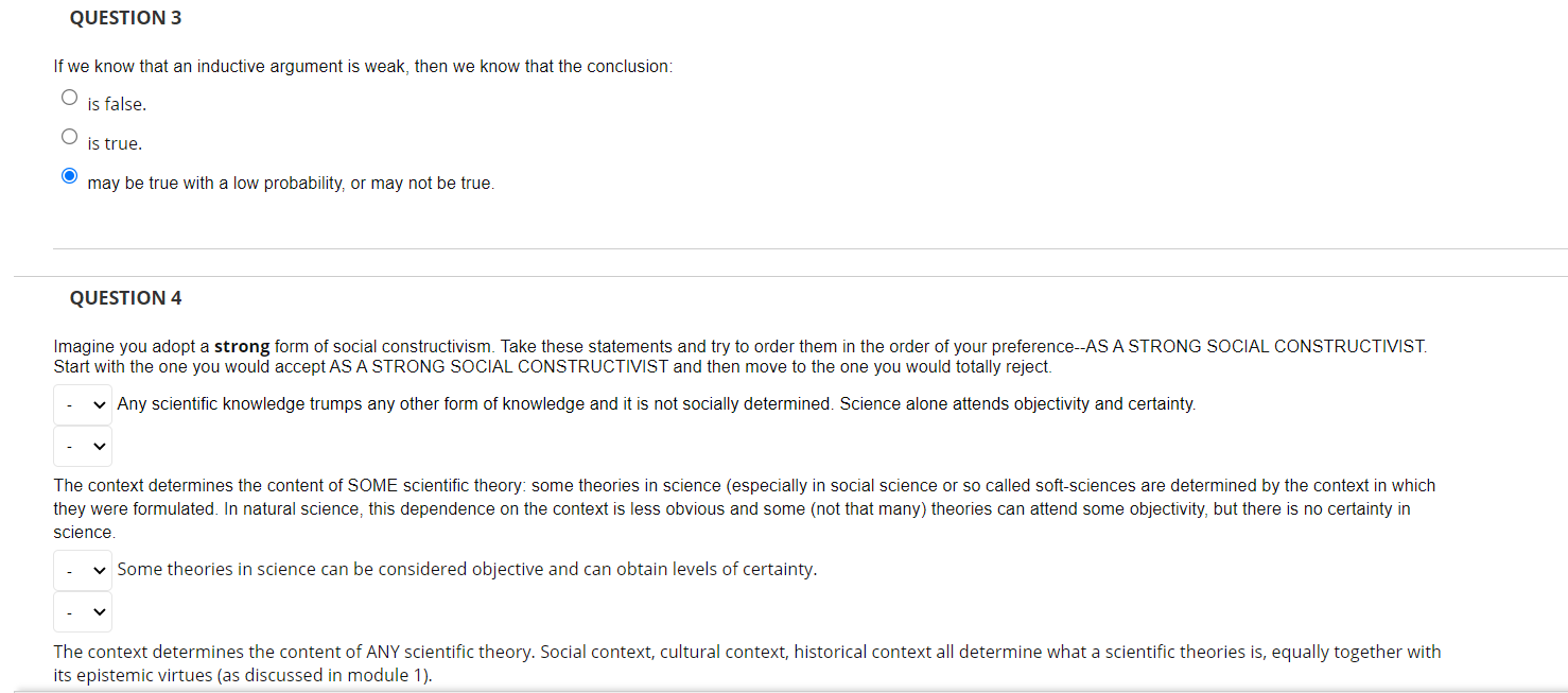 Solved QUESTION 3 If we know that an inductive argument is | Chegg.com