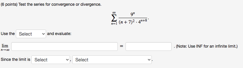 Solved (6 points) Test the series for convergence or | Chegg.com
