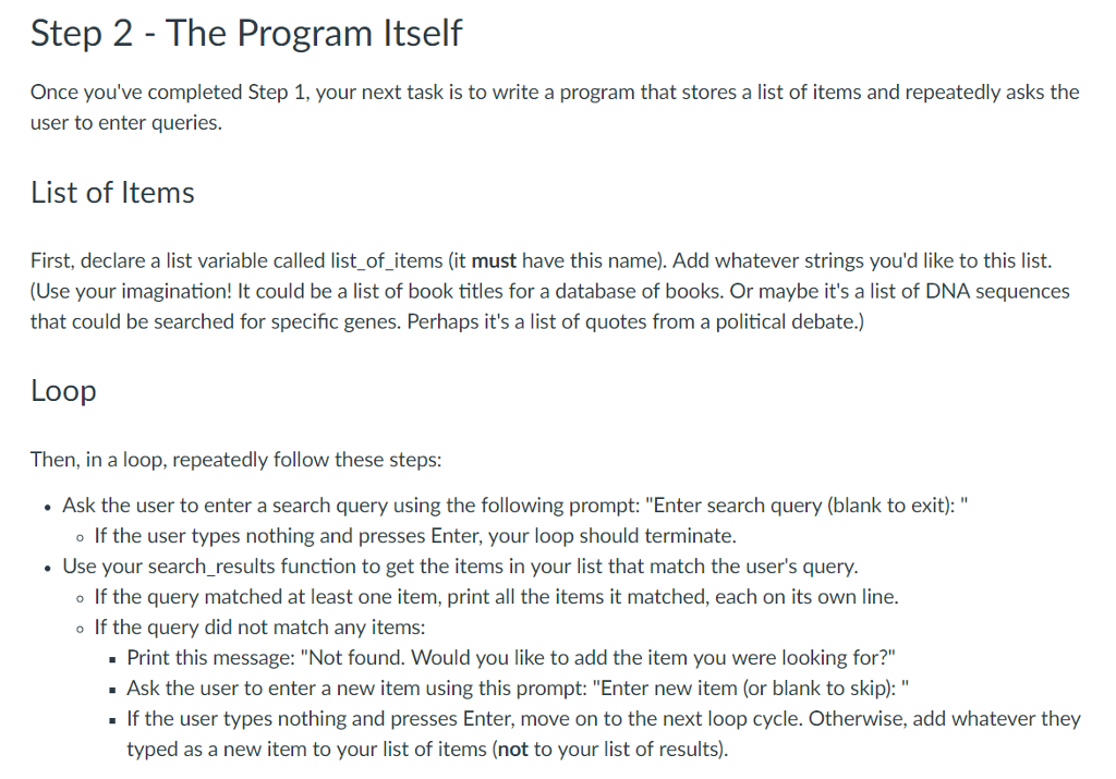 Solved In this assignment, you will build a simple search | Chegg.com