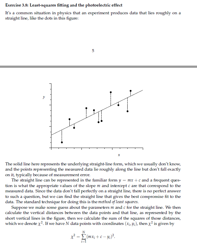 Solved Exercise 3.8: Least-squares Fitting And The | Chegg.com