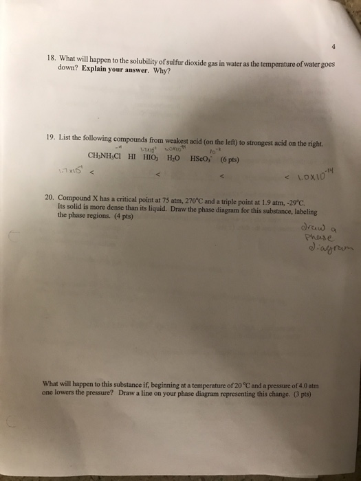 Solved What will happen to the solubility of sulfur dioxide | Chegg.com