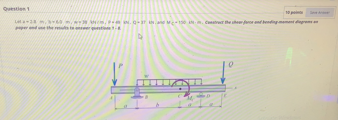 Solved Question 1 10 points Save Answer Let a = 2.8 m, b = | Chegg.com