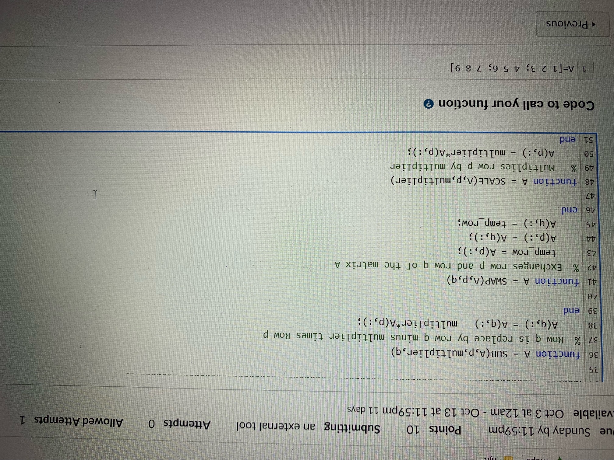 Matlab code help: Counting arithmetic operations | Chegg.com