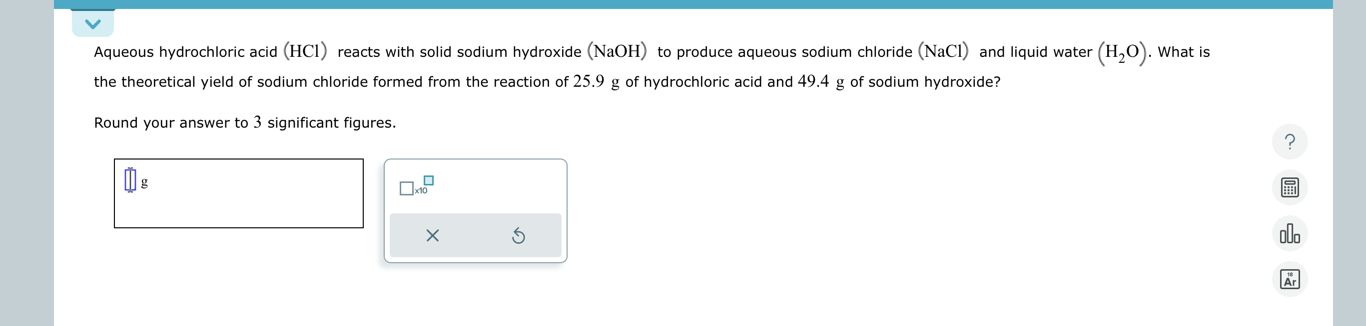 Solved Aqueous Hydrochloric Acid (HCl) ﻿reacts With Solid | Chegg.com