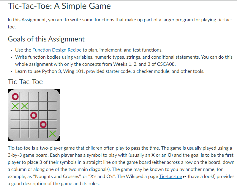 Solved Tic-Tac-Toe: A Simple Game In this Assignment, you | Chegg.com