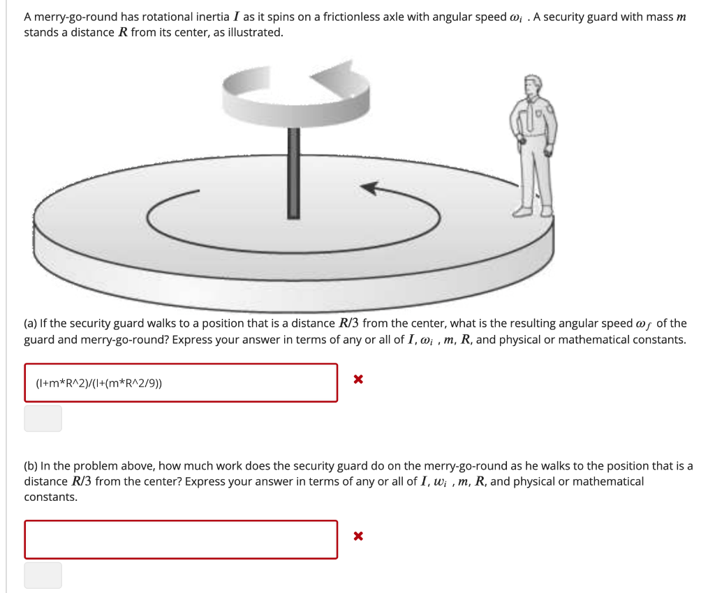 Solved A merrygoround has rotational inertia I as it spins