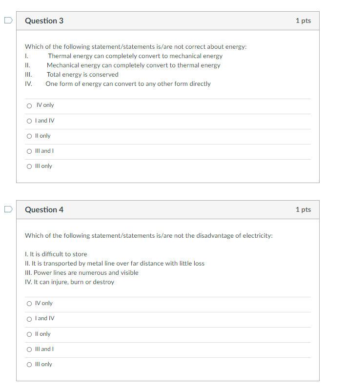 Solved Question 3 1 pts Which of the following | Chegg.com