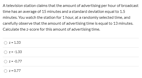 Solved A Television Station Claims That The Amount Of | Chegg.com