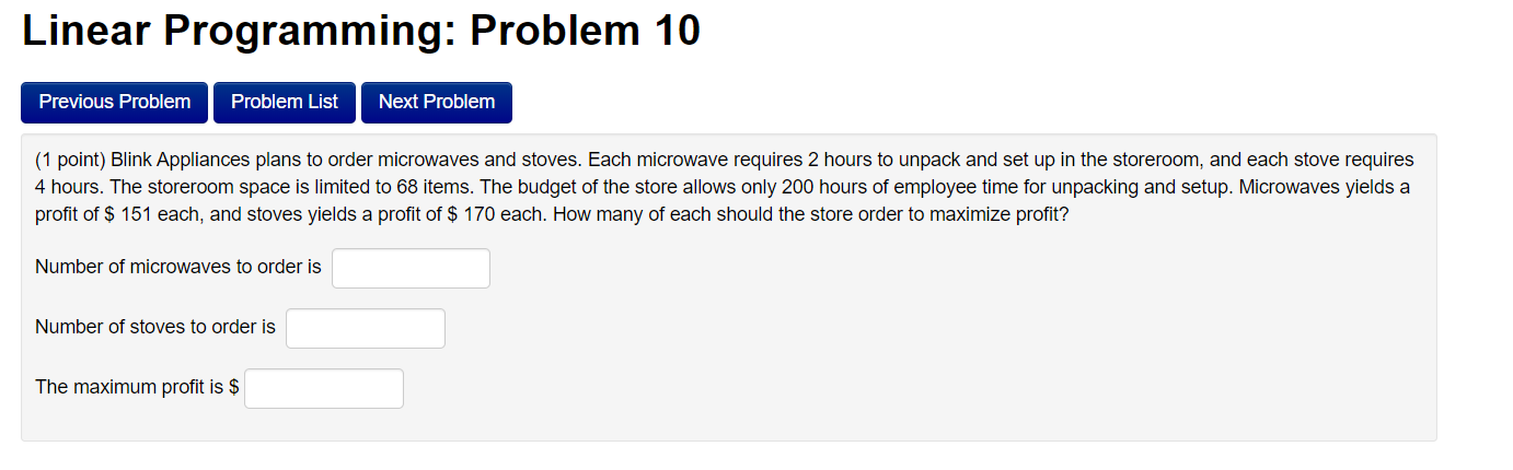 Solved Linear Programming: Problem 10 Previous Problem | Chegg.com