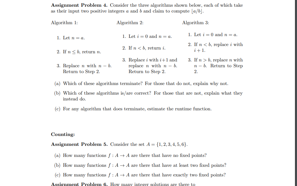 algorithm assignment scheduling problem