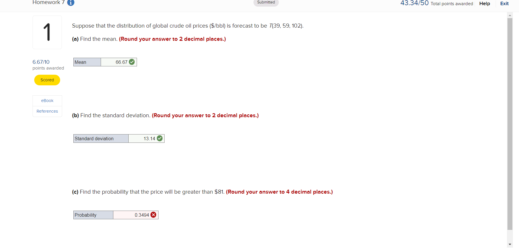 Solved Suppose that the distribution of global crude oil | Chegg.com