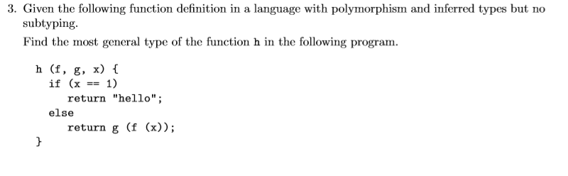 Solved 3 given the following function definition in a chegg