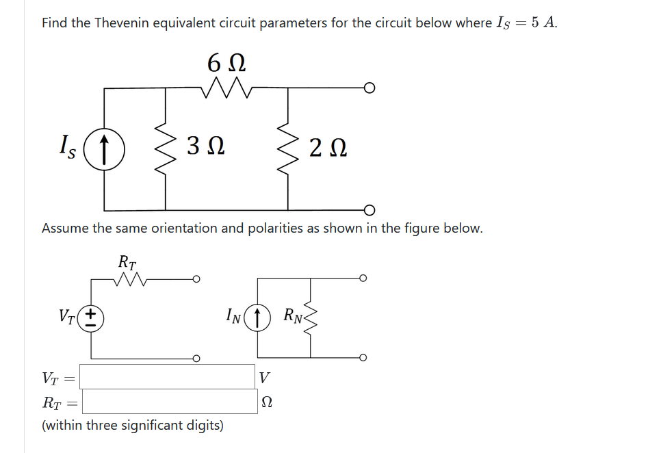 Solved Find the Thevenin equivalent circuit parameters for | Chegg.com