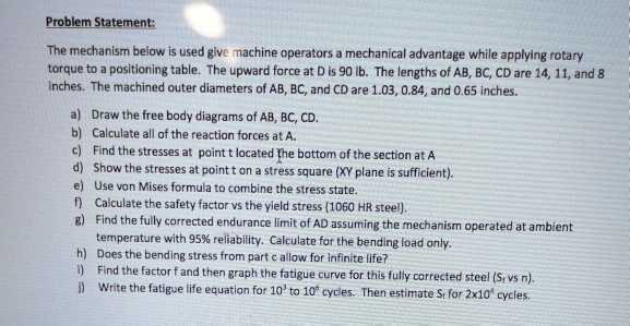 Problem Statement: The mechanism below is used give | Chegg.com