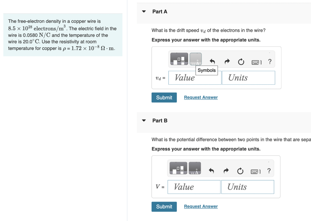 The freeelectron density in a copper wire is