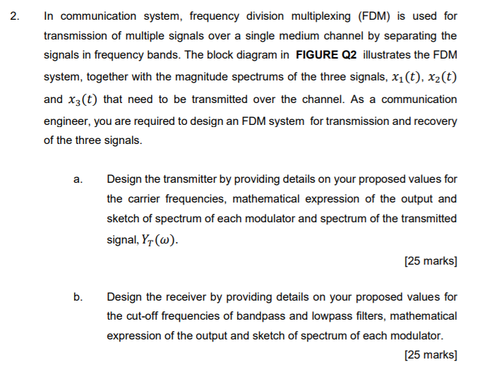 Solved 2. In communication system, frequency division | Chegg.com