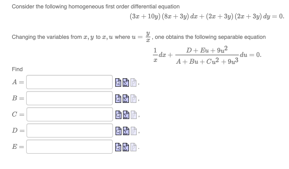 Solved Consider the following ordinary differential equation | Chegg.com