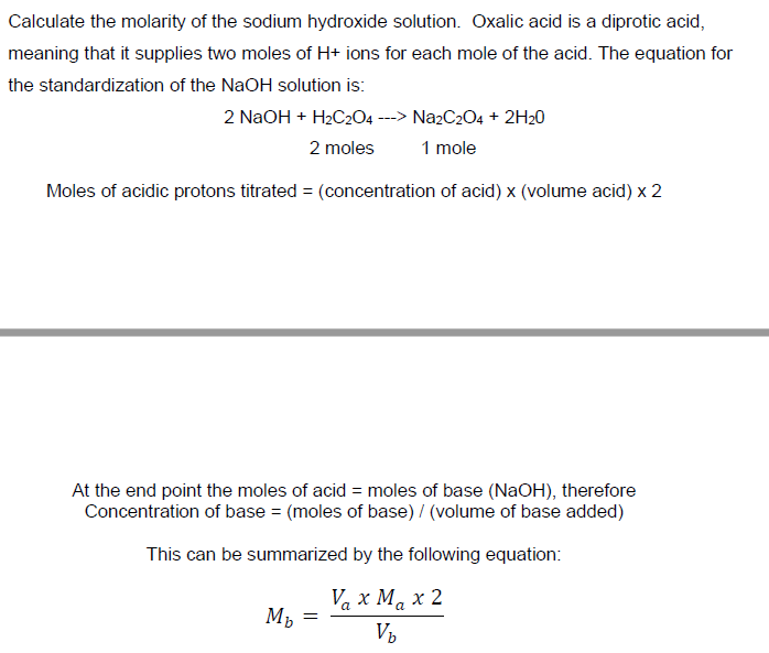 Solved Part B Naoh Standardization Conc Of Standardized