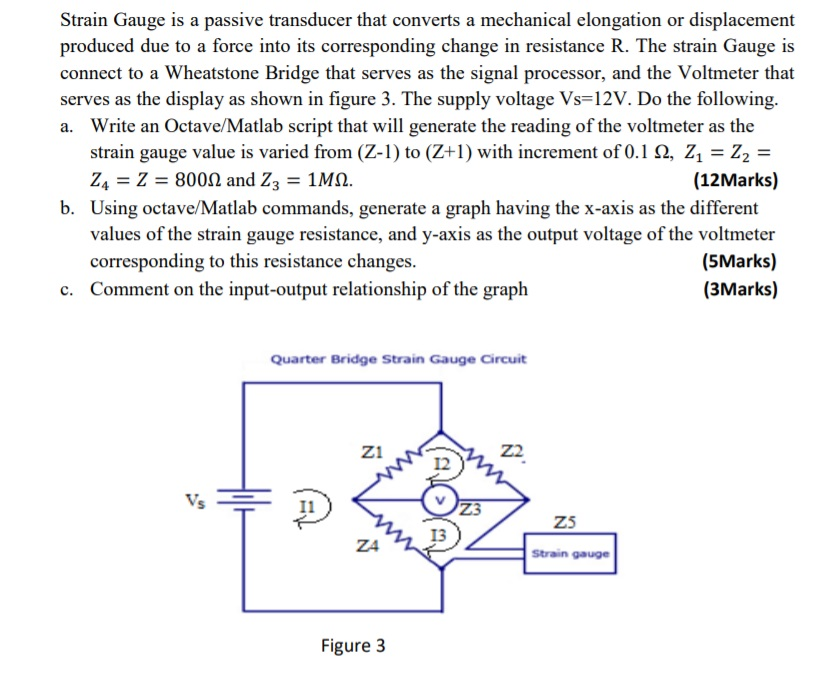 Solved Strain Gauge Is A Passive Transducer That Converts A | Chegg.com