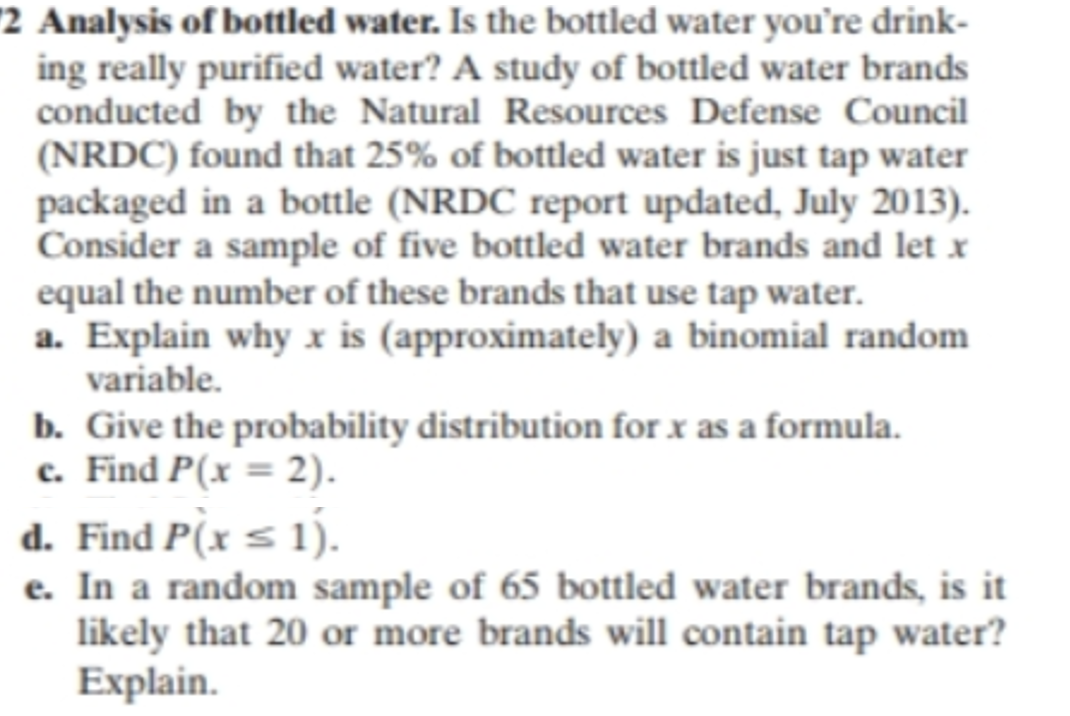 research questions about bottled water