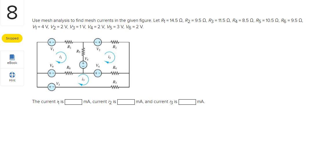 Solved Use mesh analysis to find mesh currents in the given | Chegg.com