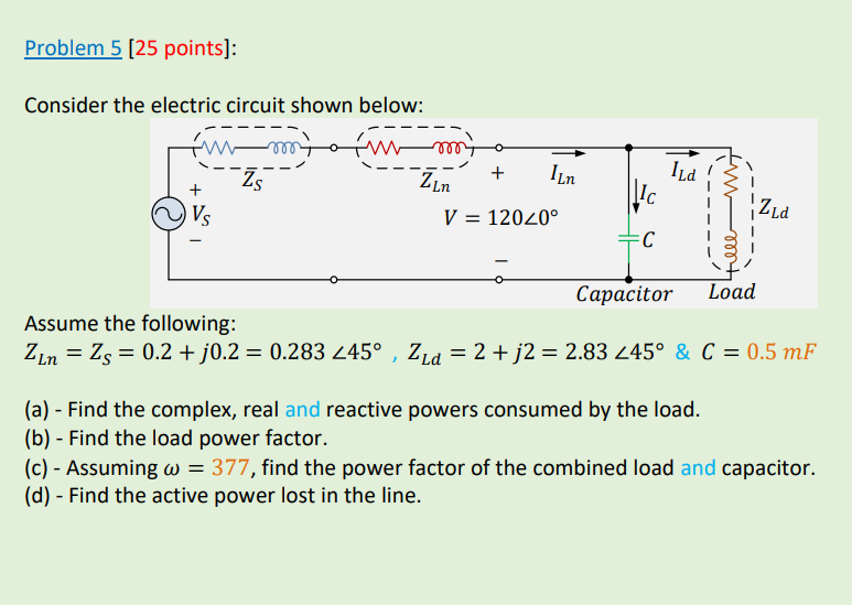 Solved Problem 5 (25 points]: Consider the electric circuit | Chegg.com