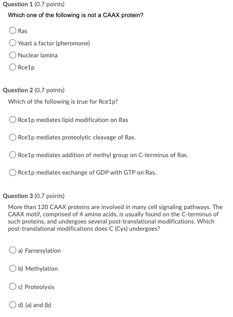 Solved Question 1 (0.7 points) Which one of the following is | Chegg.com