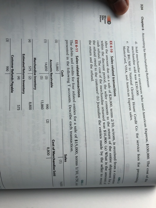 Solved OBJ 2 EX 6 9 Sales related Transactions Including Chegg