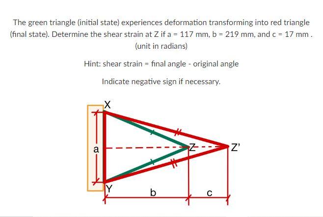Solved The green triangle (initial state) experiences | Chegg.com