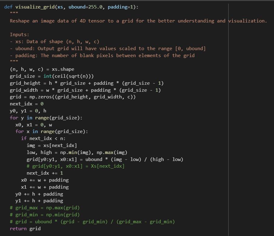 def visualize_grid(xs, ubound =255.0, padding =1 )