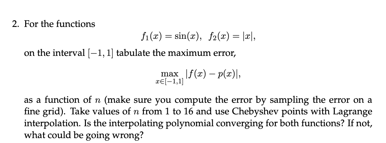 Solved 2. For The Functions F1(x)=sin(x),f2(x)=∣x∣, On The | Chegg.com