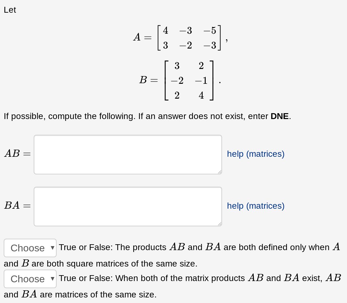 Solved Let [: 4 -3 -5 -2 3 -3 2 3 B -2 2 4 If Possible, | Chegg.com