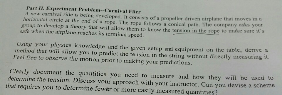 Solved Part I1. Experiment Problem-Carnival Flier A new | Chegg.com