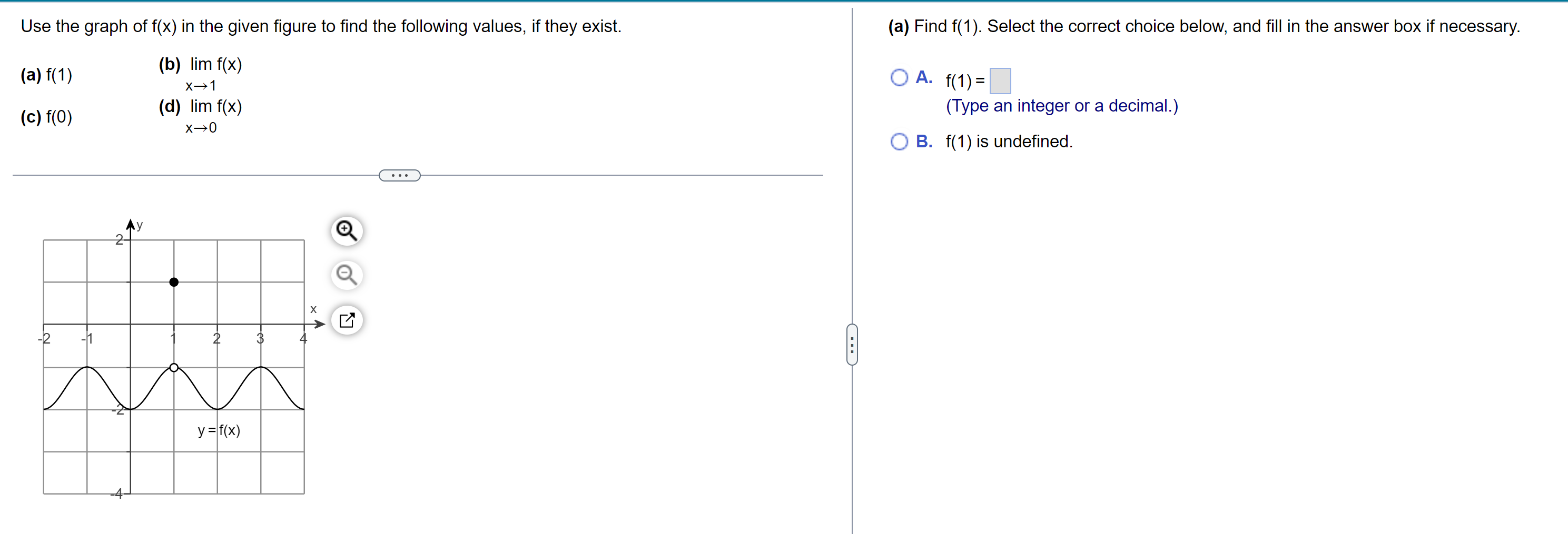 Solved Use the graph of f(x) in the given figure to find the | Chegg.com