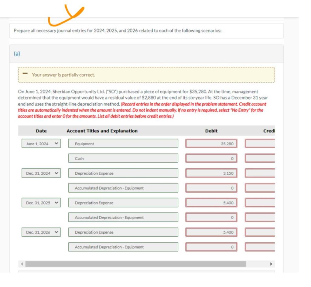 Prepare all necessary journal entries for 2024,2025 ,