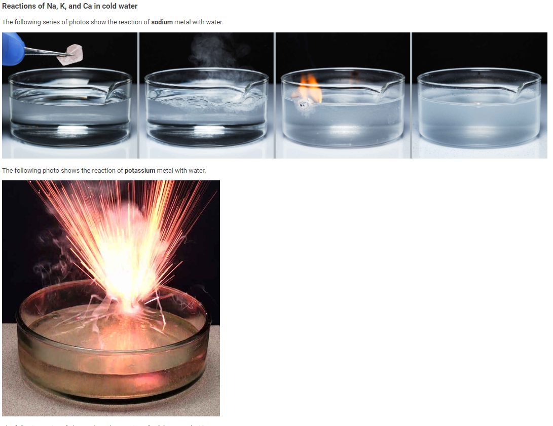 Solved Observations for reactions and relative reactivity Na | Chegg.com
