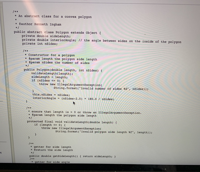 Solved start with the polygons example. write a class that | Chegg.com