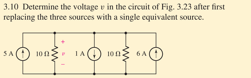 Solved 3.10 Determine The Voltage V In The Circuit Of Fig. | Chegg.com