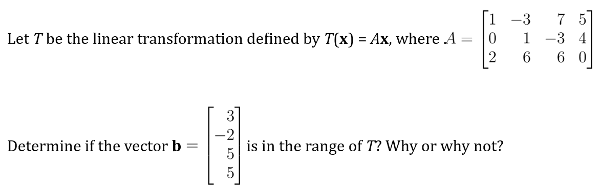 Solved Let T Be The Linear Transformation Defined By | Chegg.com