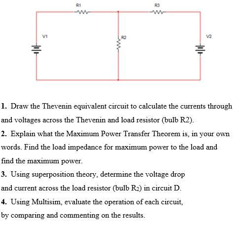 Solved 1. Draw the Thevenin equivalent circuit to calculate | Chegg.com