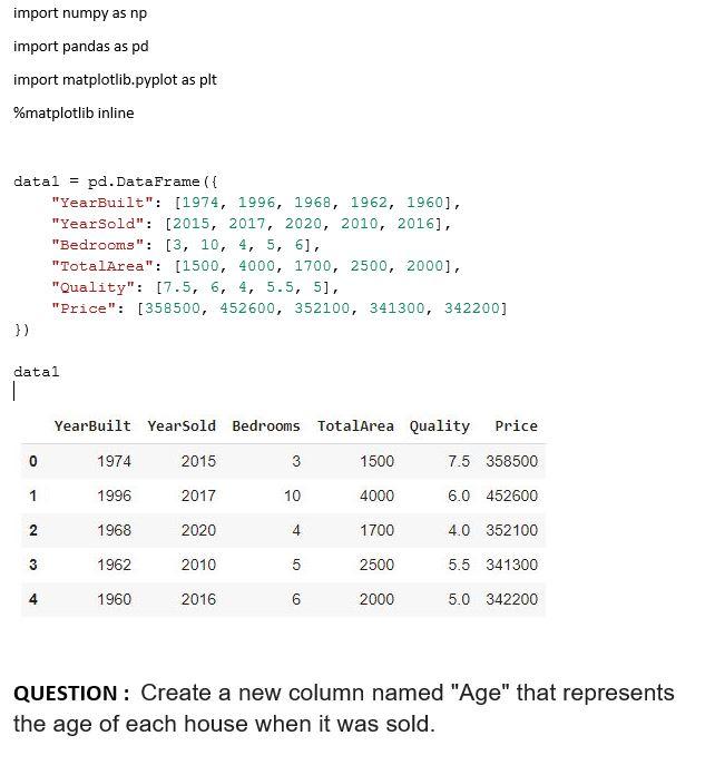 Solved Import Numpy As Np Import Pandas As Pd Import | Chegg.com