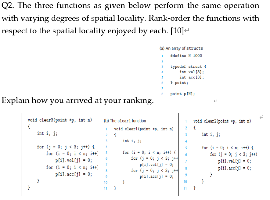 Solved Q2. The three functions as given below perform the | Chegg.com