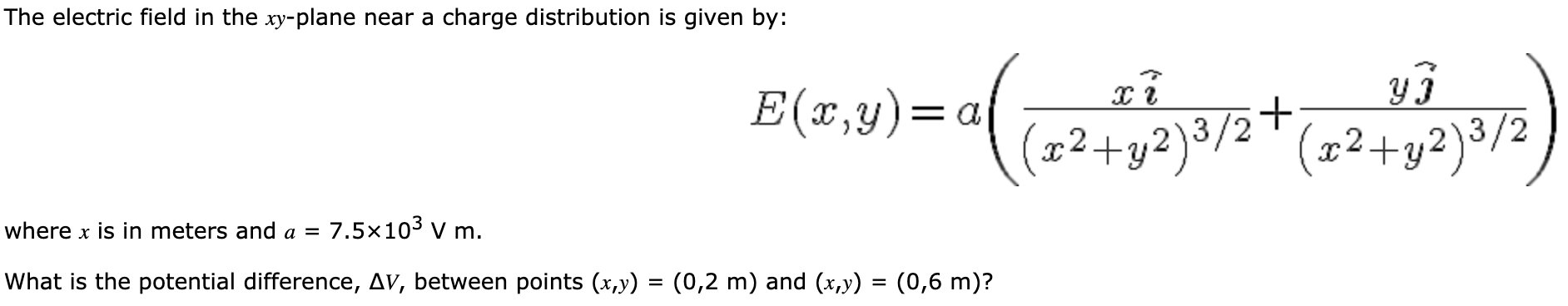 Solved The electric field in the xy-plane near a charge | Chegg.com